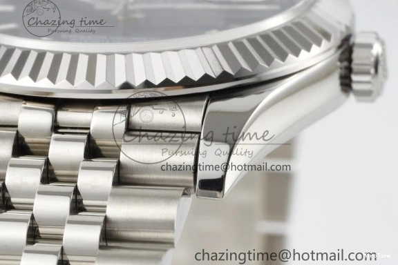 MiroTime 0415 TopPick DateJust 41 SS JDF 904L Steel Blue Textured Dial on Jubilee Bracelet VR3235 V 2235